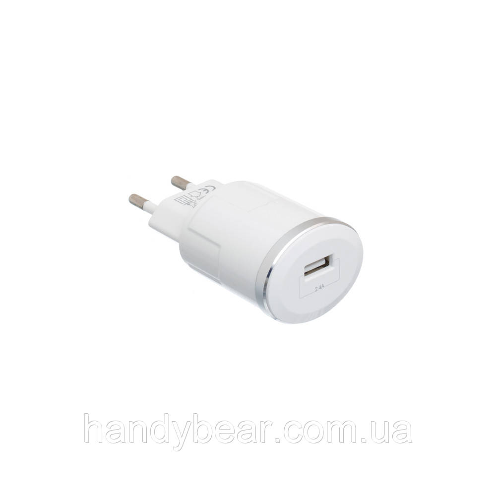 Мережевий зарядний пристрій HOCO C41A TYPE-C 2USB (2.4A) White