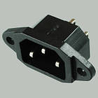 Штекер (вилка) мережевий 3pin, монтажний