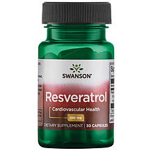 Ресвератрол антиоксидант, Resveratrol Swanson, 100 мг, 30 капсул