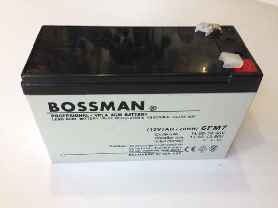 Акумулятор Bossman 12V 7Ah 6FM7, фото 1