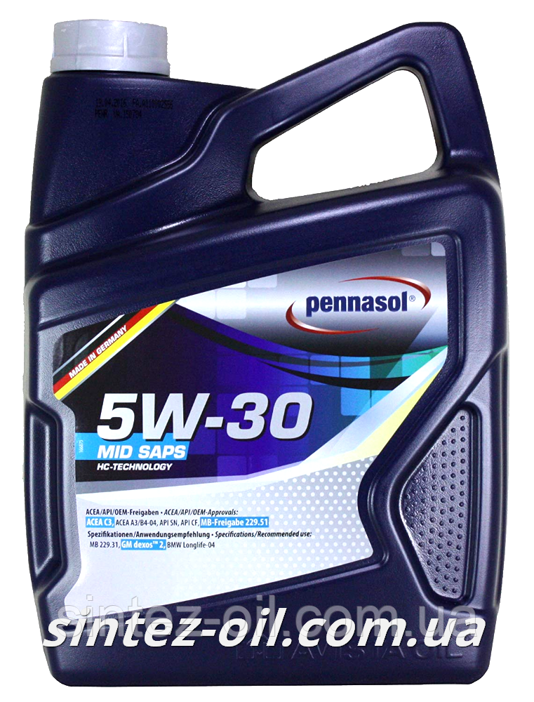 Олива моторна PENNASOL MID SAPS 5W-30 (5 л)