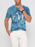 Блакитна чоловіча футболка Lc Waikiki/Лс Вайки з написом FTR