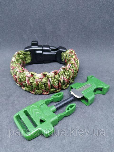 Браслет виживання з паракорда 4 в 1, Плетіння "Подвійна кобра"