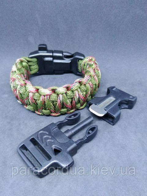 Браслет виживання з паракорда 4 в 1, Плетіння "Подвійна кобра"