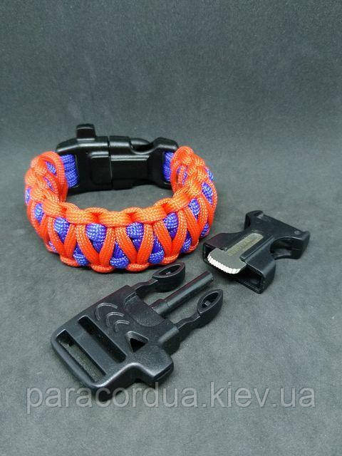Браслет виживання з паракорда 4 в 1, Плетіння "Подвійна кобра"