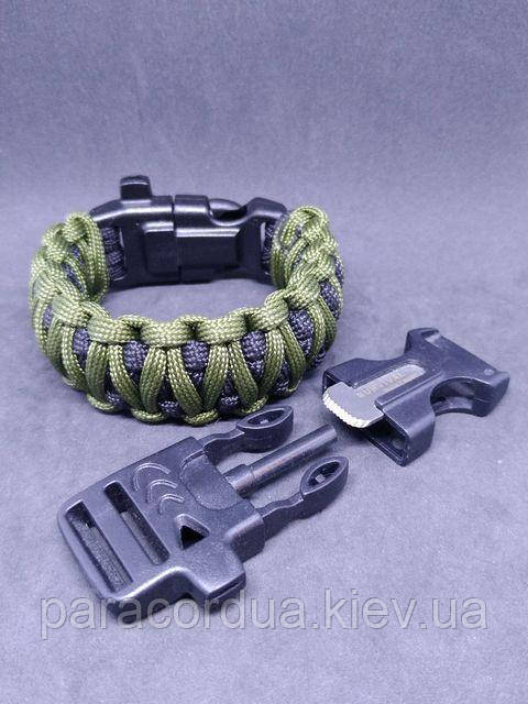 Браслет виживання з паракорда 4 в 1, Плетіння "Подвійна кобра"