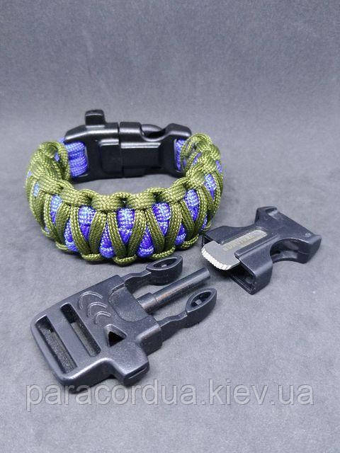 Браслет виживання з паракорда 4 в 1, Плетіння "Подвійна кобра"