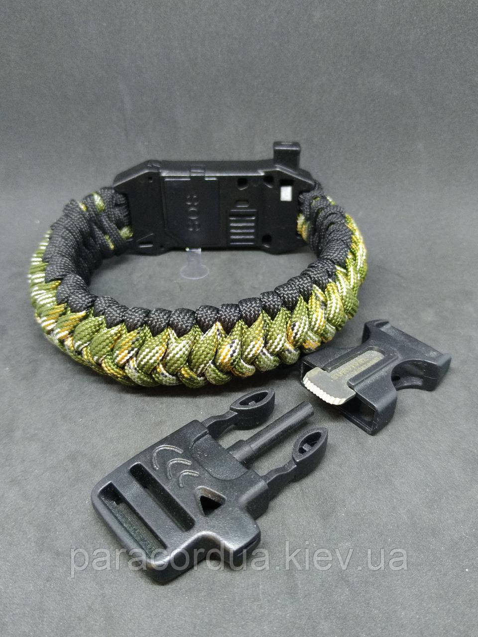 Браслет виживання з паракорда 4 в 1, Плетіння "Слизька Кобра +"