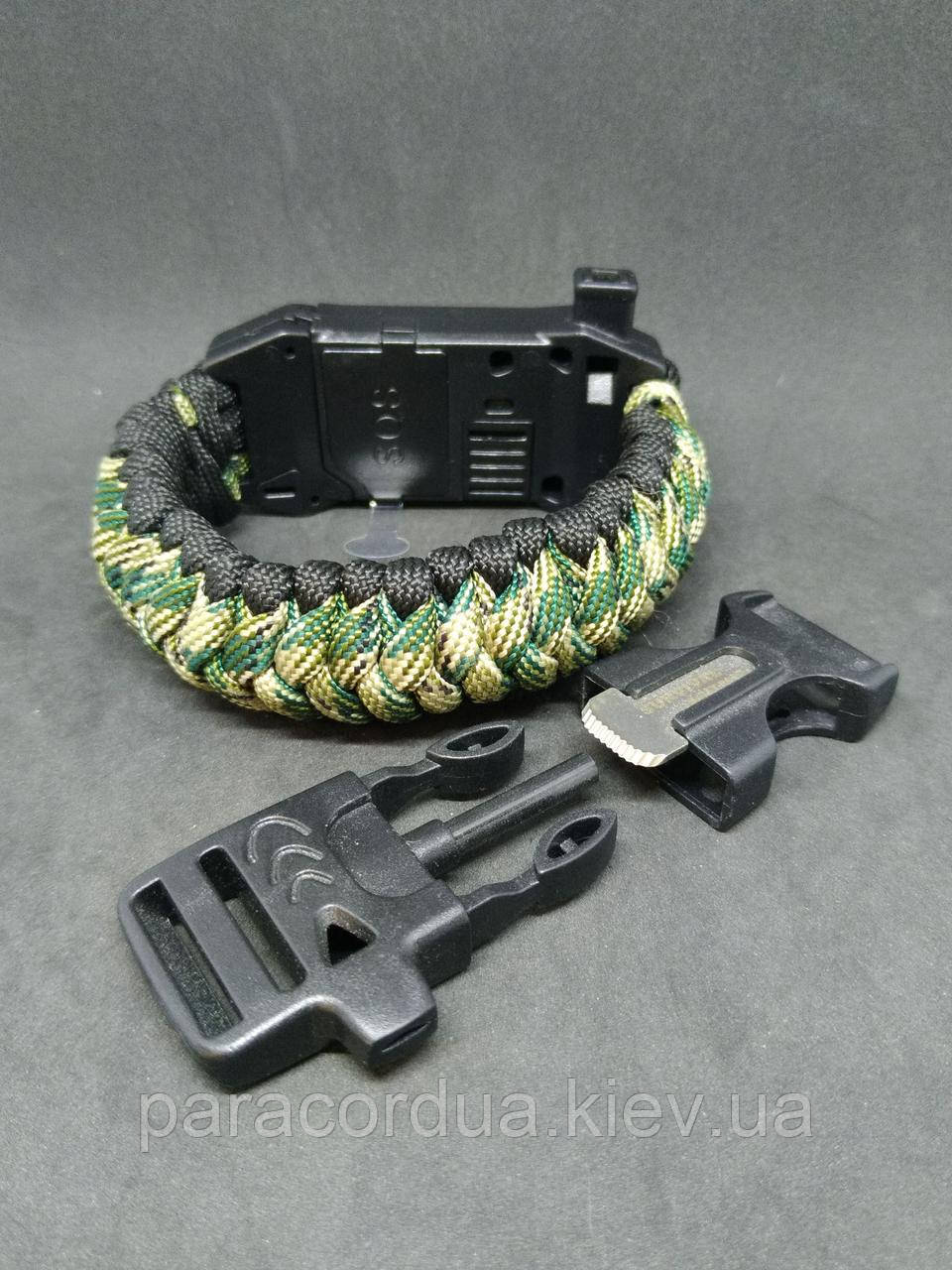 Браслет виживання з паракорда 4 в 1, Плетіння "Слизька Кобра +"