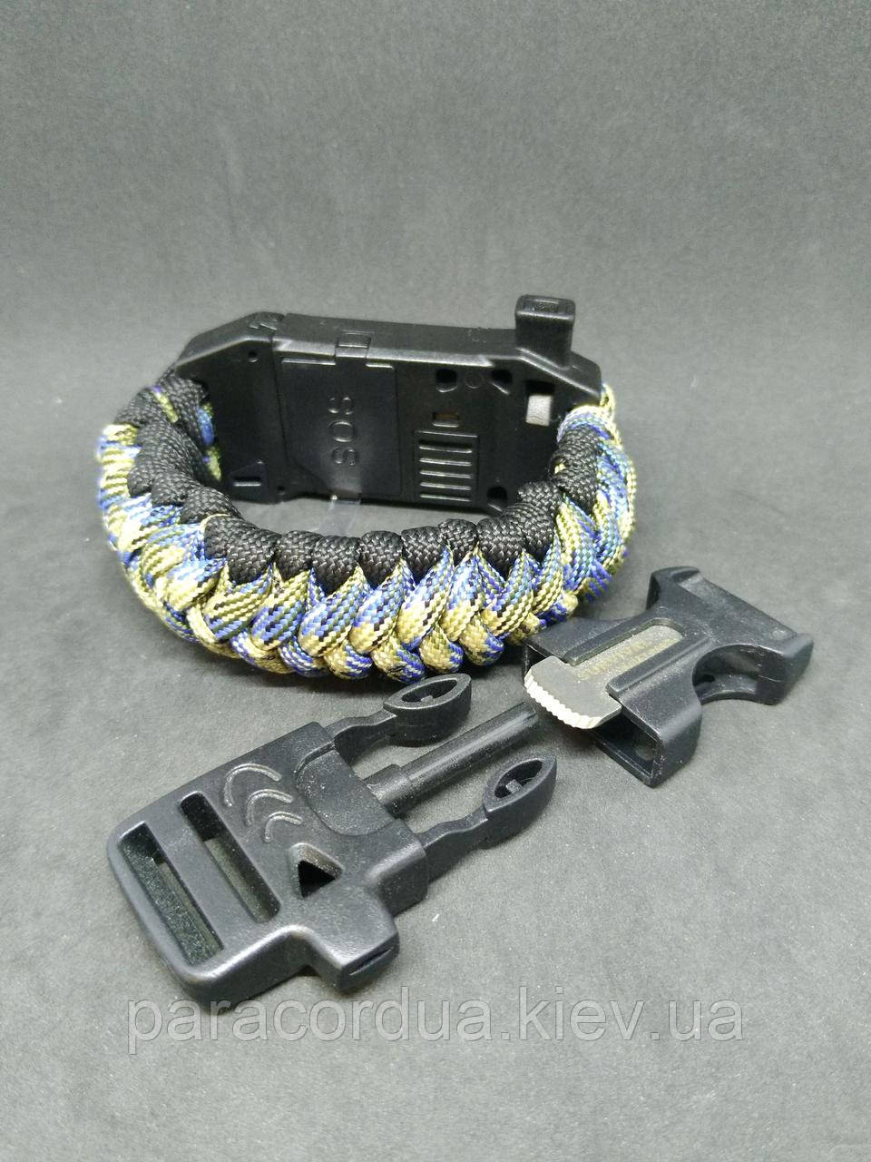 Браслет виживання з паракорда 4 в 1, Плетіння "Слизька Кобра +"