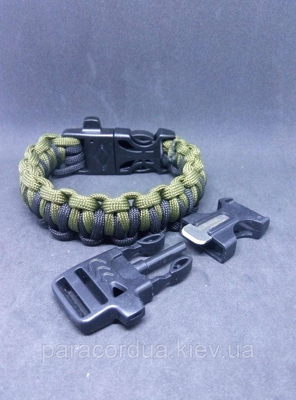 Браслет виживання з паракорда 4 в 1, Плетіння "Багатоніжка"
