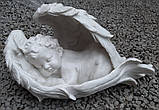 Скульптури ангелів. Янголятко в крильцях мармур 50 см, фото 3