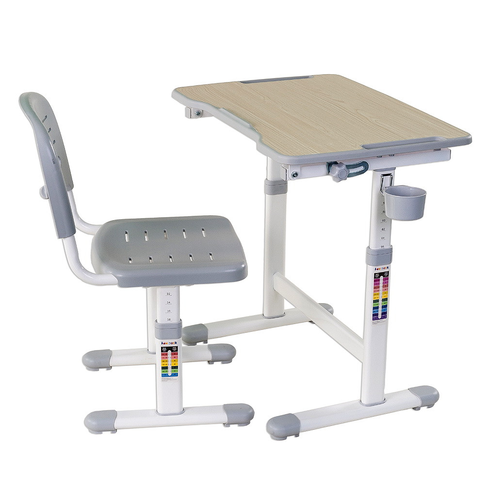 Комплект парта і стілець трансформери Fundesk Piccolino II Grey, фото 1