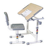 Комплект парта і стілець трансформери Fundesk Piccolino II Grey, фото 2