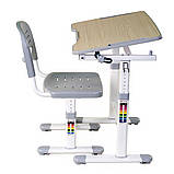 Комплект парта і стілець трансформери Fundesk Piccolino II Grey, фото 4