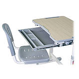 Парта і стілець-трансформери комплект FunDesk Piccolino Grey, фото 7