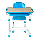 Парта і стілець-трансформери комплект FunDesk Piccolino Blue, фото 7