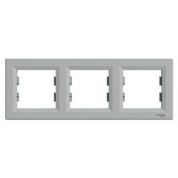 Рамка 3-х модульна Asfora Алюміній Schneider Electric