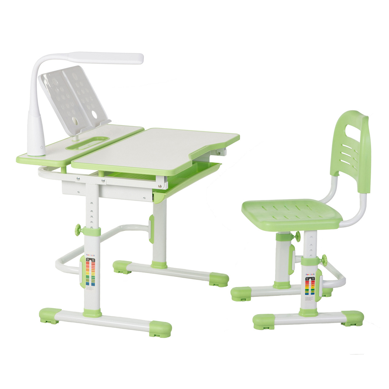 Розширювальна парта + стільчик для школяра Fundesk Lavoro Green, фото 1