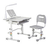 парта, що росте + стільчик для школяра Fundesk Lavoro Grey, фото 5