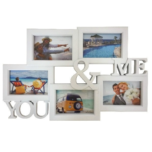 Фоторамка-колаж на 5 фото You&Me пластик білий OR-1126