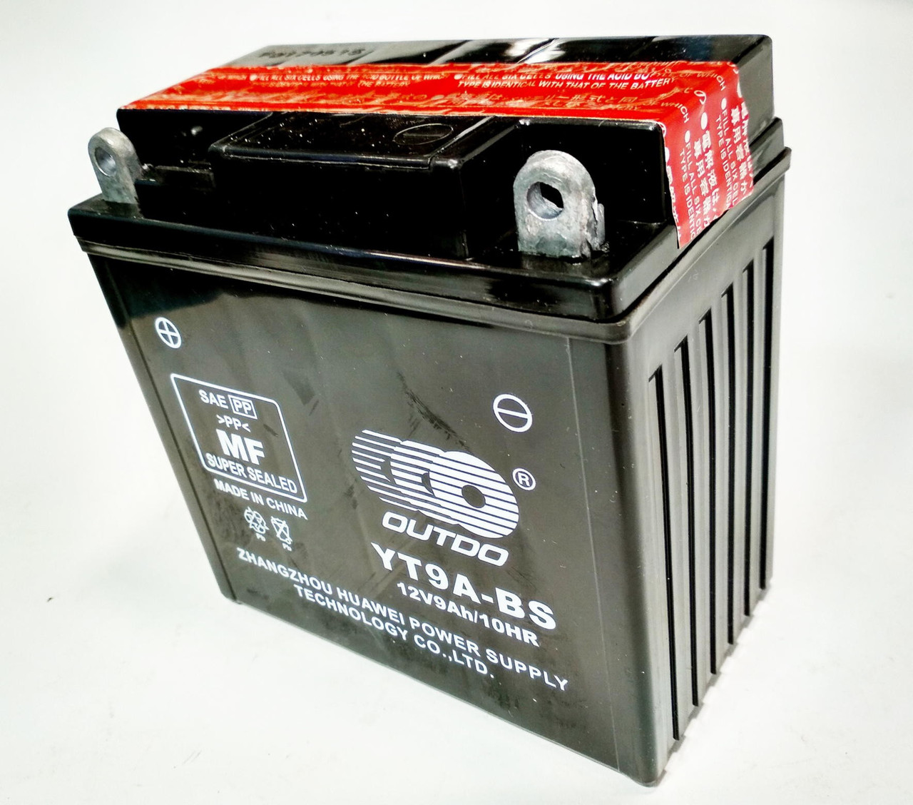 Акумулятор 12V 9Аһ YTX9A-BS 135/75/135 мм (кислотний) високий