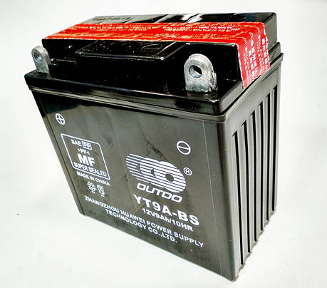 Акумулятор 12V 9Аһ YTX9A-BS 135/75/135 мм (кислотний) високий, фото 1