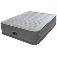 Надувне ліжко велюрова Intex 64412 з електронасосом, 191х99х46 см
