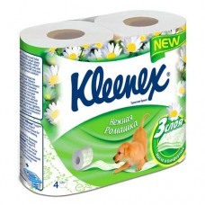 Kleenex Туалетний папір Kleenex біла 3х шарова 4 рул