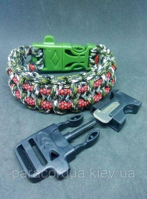 Браслет виживання з паракорда 4 в 1, Плетіння "Гайки"