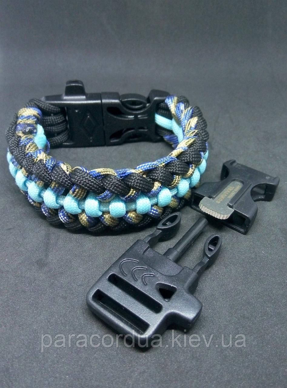 Браслет виживання з паракорда 4 в 1, Плетіння "WORLD OF TANKS"