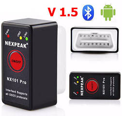 Автосканер NEXPEAK NX101 PRO ELM 327 V1.5 OBD2 Bluetooth 3.0 ДВІ ПЛАТИ чип PIC18F25K80