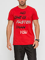 Червона чоловіча футболка Lc Waikiki/Лс Вайки з написом No one is faster than you