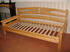 Односпальний диван — ліжко з масиву натурального дерева "Луї Дюпон" від виробника, фото 3