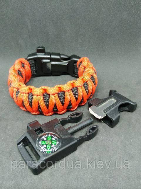 Браслет виживання з паракорда 5 в 1, "Подвійна кобра"
