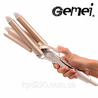 Потрійна керамічна плойка для волосся Gemei GM-1988