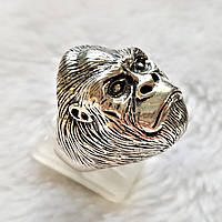 Кольцо Горилла серебряный перстень мужское тотем талисман