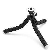 Гнучкий настільний штатив / трипод Alitek Flexible Sponge Short Black + тримач телефону, фото 4