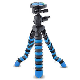 Гнучкий штатив (трипод) Alitek Восьминіг для телефона, GoPro, камери, Black-blue, фото 1