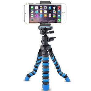 Гнучкий штатив (трипод) Alitek Восьминіг для телефона, GoPro, камери, Black-blue, фото 3