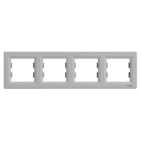 Рамка 4-х модульна Asfora Алюміній Schneider Electric
