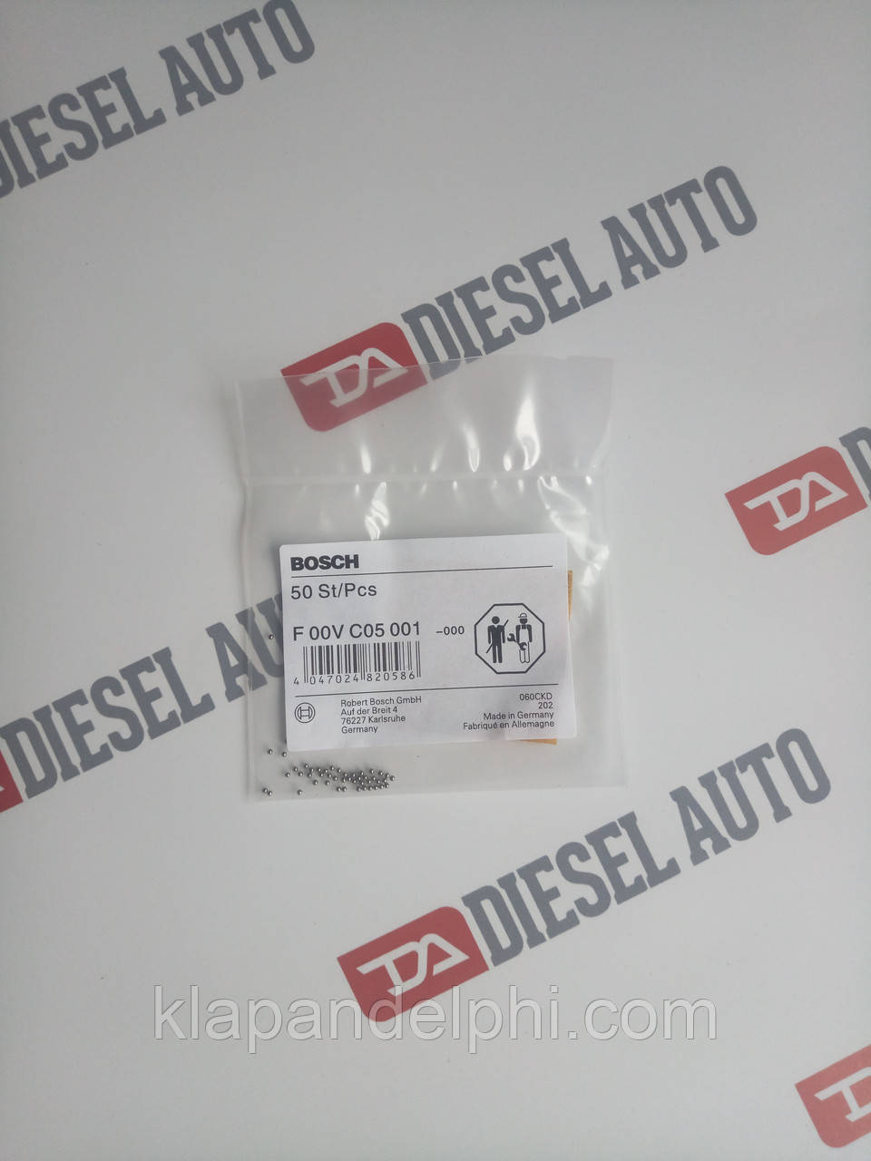 F00VC05001 Кулька клапану металева (d=1,34 mm) форсунки Bosch, фото 1