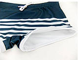 Чоловічі боксери плавки пляжні спортивні сині у смужку, фото 4