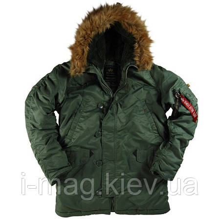 Куртка аляска ALPHA INDUSTRIES N-3B PARKA SAGE GREEN Чоловіча, фото 2