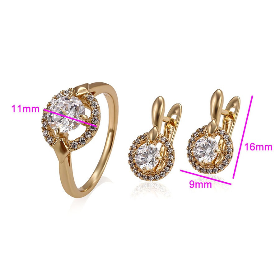 Набор серьги + кольцо 18 р. ХР Gold filled 18k - фото 4 - id-p909196253