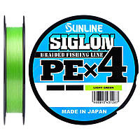 Шнур Sunline Siglon PE x4 салатовый 300м диаметр в ассортименте