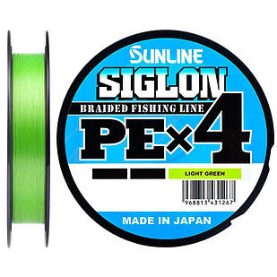 Шнур Sunline Siglon PE x4 салатовий 300м діаметр в асортименті