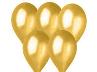 Повітряні кульки 11"-12" (28-30 см) (Поштучно). без малюнків (шар/шарики)- Золотой металлик