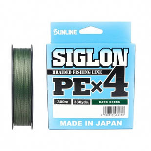 Шнур Sunline Siglon PE x4 темно-зелений 300м діаметр в асортименті