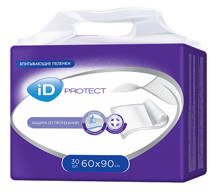 Гігієнічні пелюшки iD Protect Plus 60х90 см, 30 шт.